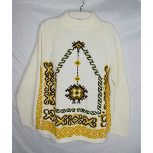 RBK Importers Mock Neck Tunic Sweater Raglan Sleeves Size S Vintage